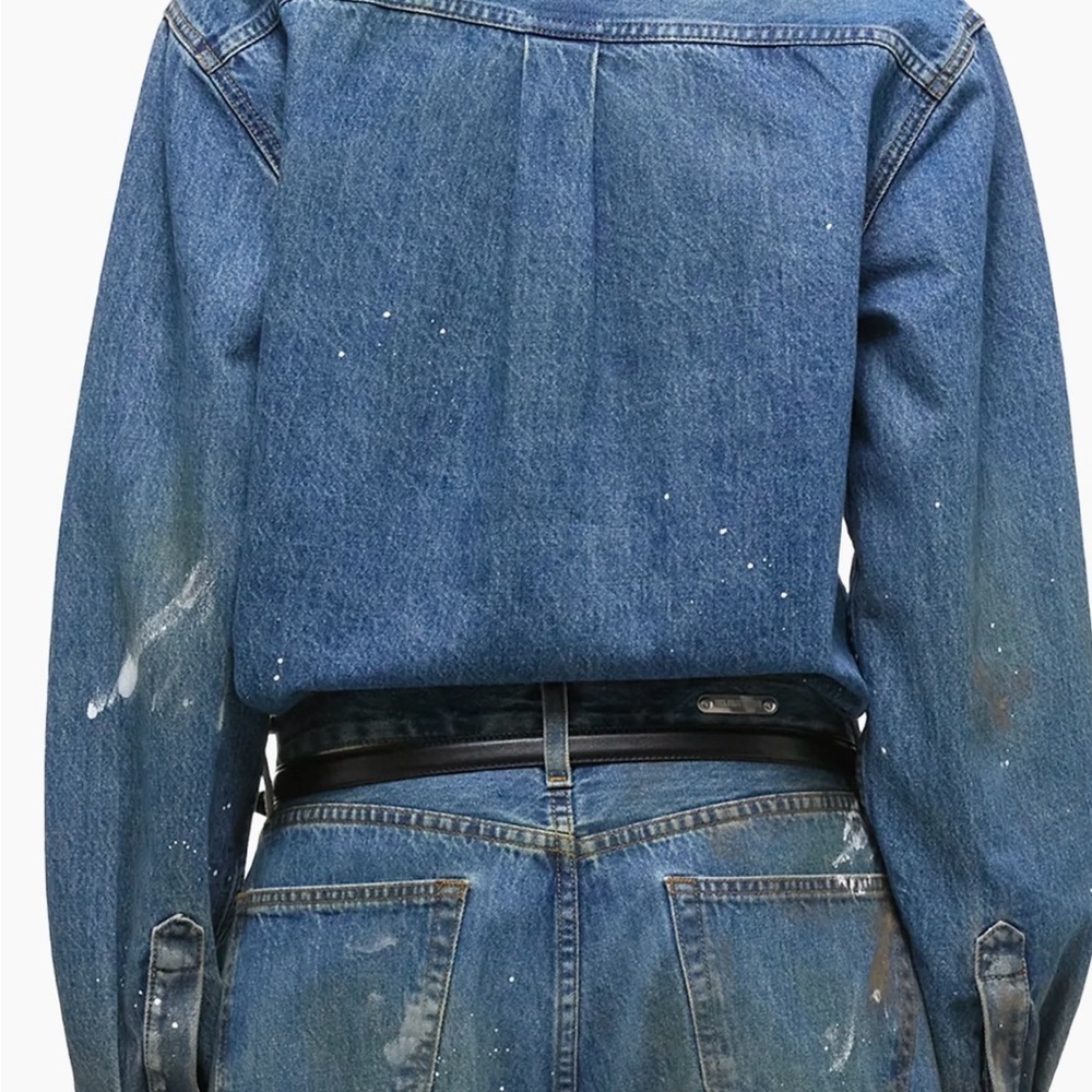 HELMUT LANG Women’s Painted Long Sleeves Denim Shirt Jacket BNWT - Picture 14 of 16